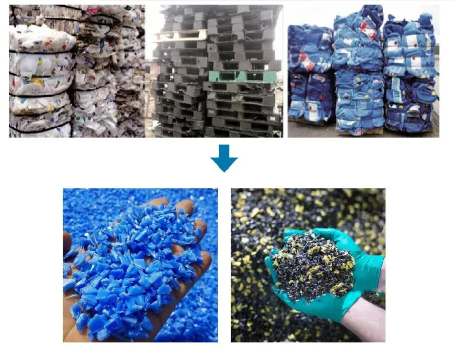 1000 Kg/H High Capacity HDPE/PP/PE Plastic Waste Bottles Crushing Washing Recycling Equipment