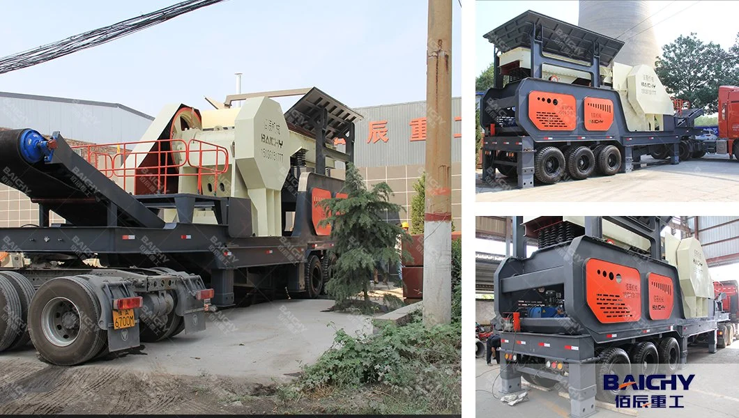 China Top Brand Tracked Skid Jaw Impact Cone Crusher Machine Mobile Stone Crushing Plant for Sale